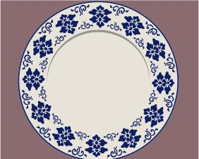 121 Blue & White Plate